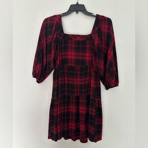 Red and Black Plaid Dress Size M